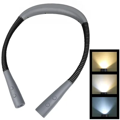 LED Reading Neck Light Book Lamp 360° Flexible Arm Reading Book Light Read Neck Lamp Study Reading Night Light USB Rechargeable