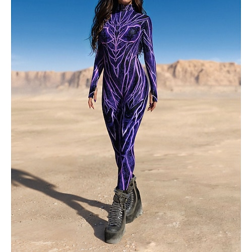 Gemusterte Zentai-Anzüge Cosplay Kostüm Bodysuit Drucken Karnevalskostüm Ganzkörperanzug Herren Damen Sexy Kostüm Halloween Kostüm für Leistung Party Maskerade Erwachsene Image