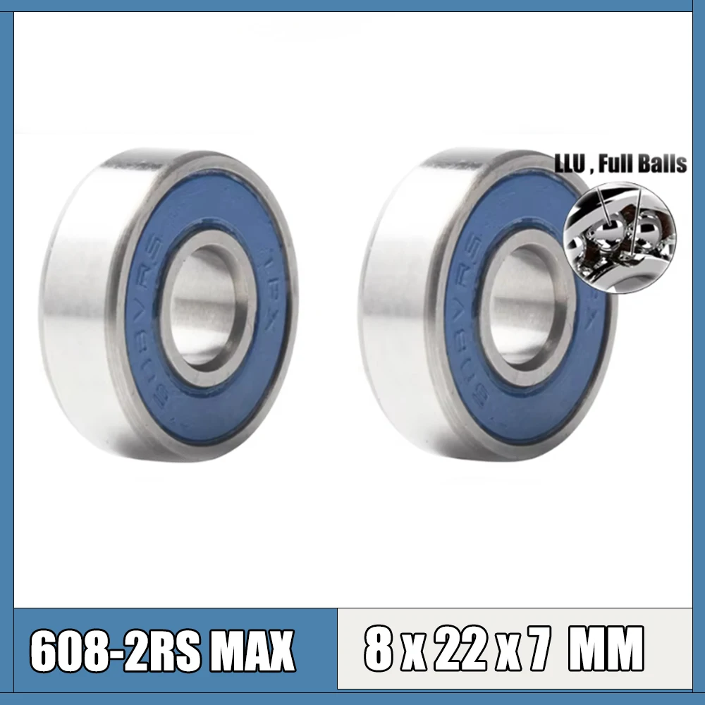 608 2RS Max. Patronenlager 8x22x7 mm (4 Stück) ABEC-3 Frame Pivot 608 VRS Vollkugellager Image