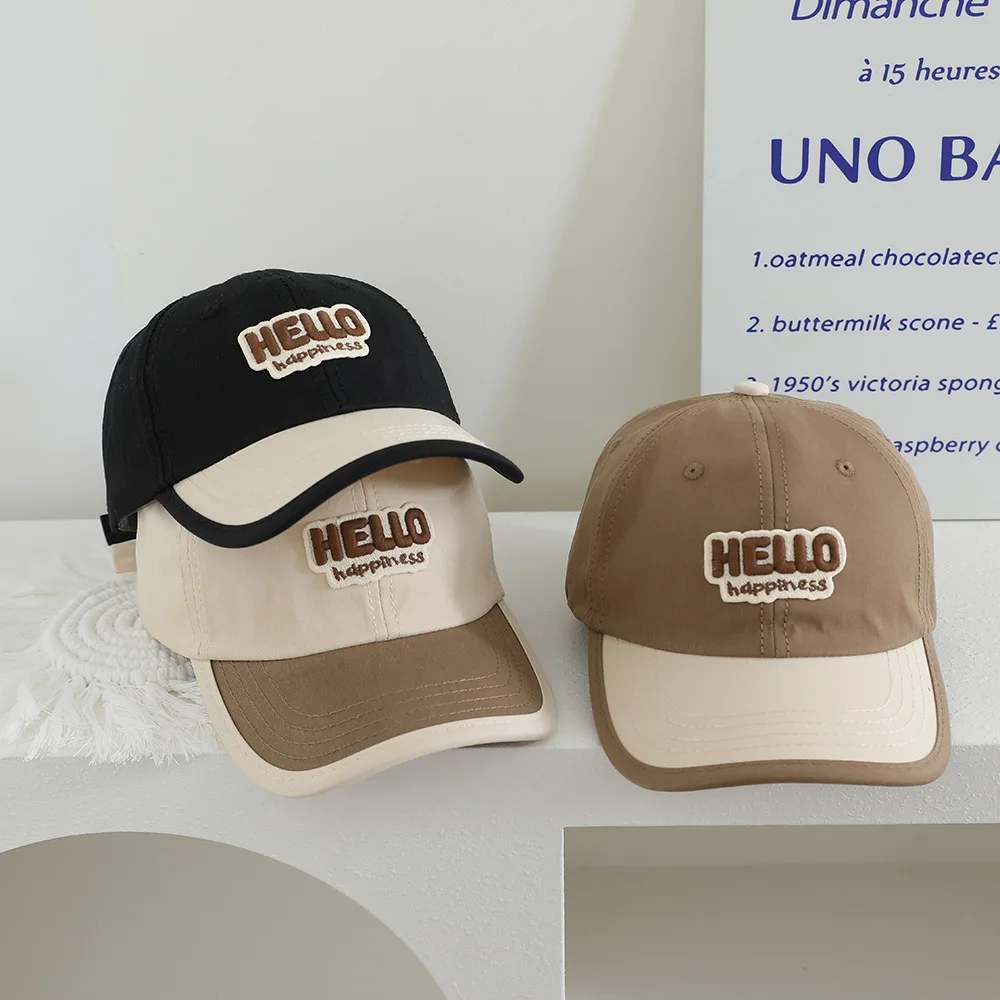 Kinder Baseball Kappe kinder Hut Für Schöne Baby Baumwolle Atmungsaktive Kinder Hüte Mädchen Jungen Caps Brief Muster Hut Für Jungen Image