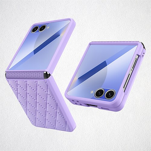Handy Hülle Handyhüllen Für Samsung Galaxy Z Flip 7 Z Flip 7 FE Z Flip 6 Z Flip 5 Z Flip 4 Rückseite Stoßfest Retro Geometrisches Muster TPU PC PU-Leder Image