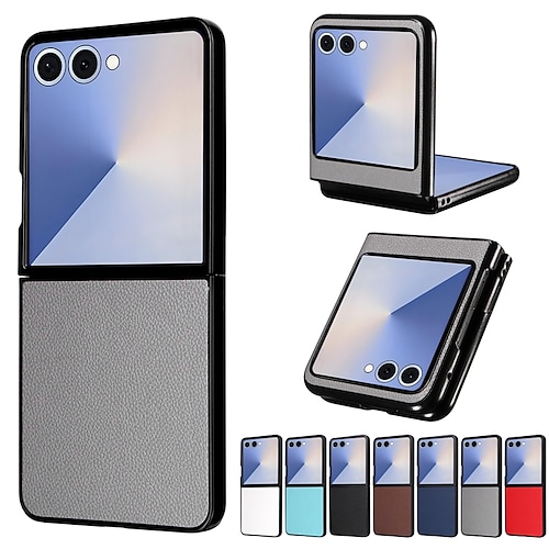 Handy Hülle Handyhüllen Für Samsung Galaxy Z Flip 7 Z Flip 7 FE Z Flip 6 Z Flip 5 Rückseite Stoßfest Retro TPU PU-Leder Image
