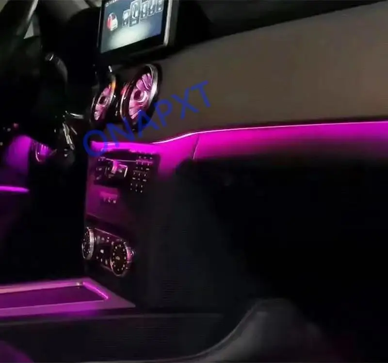 Für Mercedes Benz GLK X204 2008-2015 64-Farbe MB Dashboard Front Air Vent Dekorative Umgebungs Licht LED atmosphäre Düse Lampe Image