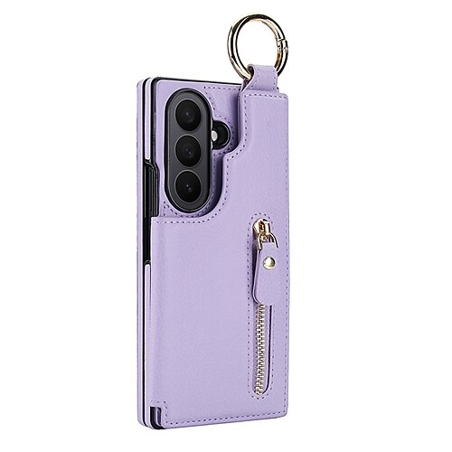 Handy Hülle Handyhüllen Für Samsung Galaxy Z Fold 7 Z Fold 6 Z Fold 5 Z Fold 4 Rückseite Ständer Kartenfach Ringverschluss Retro TPU PU-Leder Image