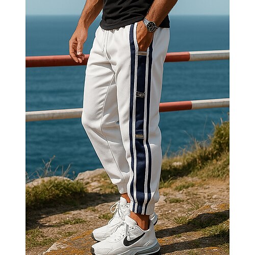 Herren Sport-Jogginghose Trainingshose Kordelzug Hohe Taille Unterteile Fitnessstudio Athleisure Trainieren Frühling Herbst Baumwolle Atmungsaktiv Training Joggen Laufen Sportbekleidung Sportkleidung Image