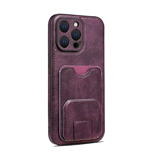 Handy Hülle Handyhüllen Für 16 15 14 Pro Max Plus 16e 13 Pro Max Rückseite Kartenfach Stoßfest Retro TPU PU-Leder Image