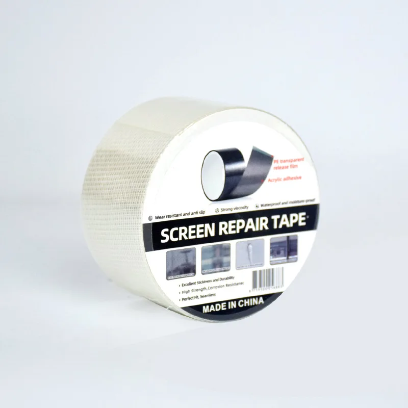 Weißes Fenstergitter-Reparaturband, 5 cm x 2 m Kit für Fenster oder Türen, stark klebendes Patch-Fiberglas-Netz-Reparatur Image