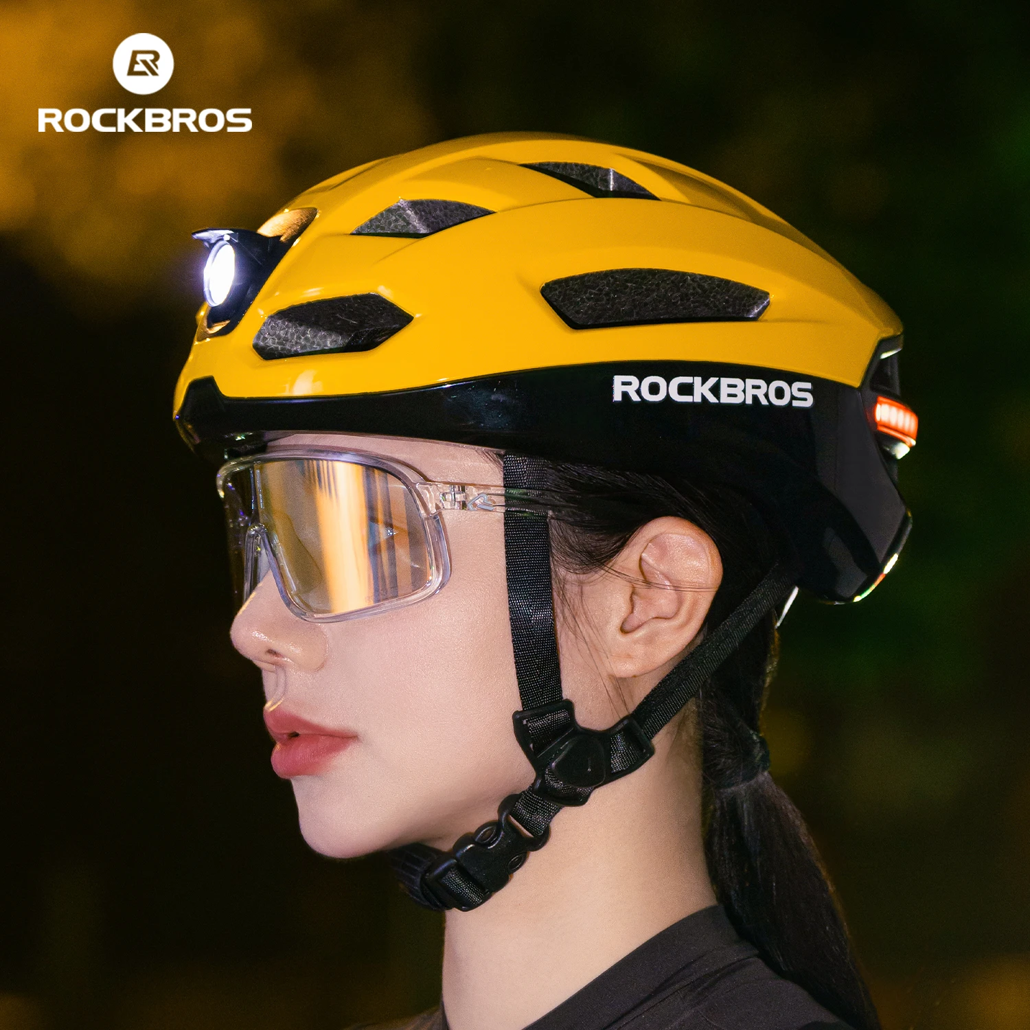 ROCKBROS Fahrradhelm Typ C Ladefahrrad Lichthelm mit Fernbedienung Sport Sicherheit MTB Straße Ultraleichte Fahrradkappe Image