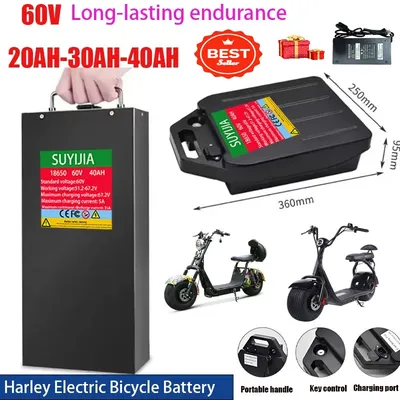 60V 20AH-40AH 18650 Lithium Battery Suitable Electric Motorcycle Waterproof For Electric Scooter Battery Harley CityCoco