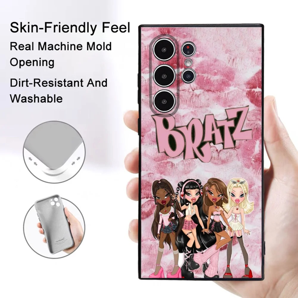 Modepuppe B-Bratz Handyhülle für Samsung Galaxy S25 S24 S22 S23 Ultra S21 S20 Plus 5G Frosted Non-Slip Full Cover Soft Case Image