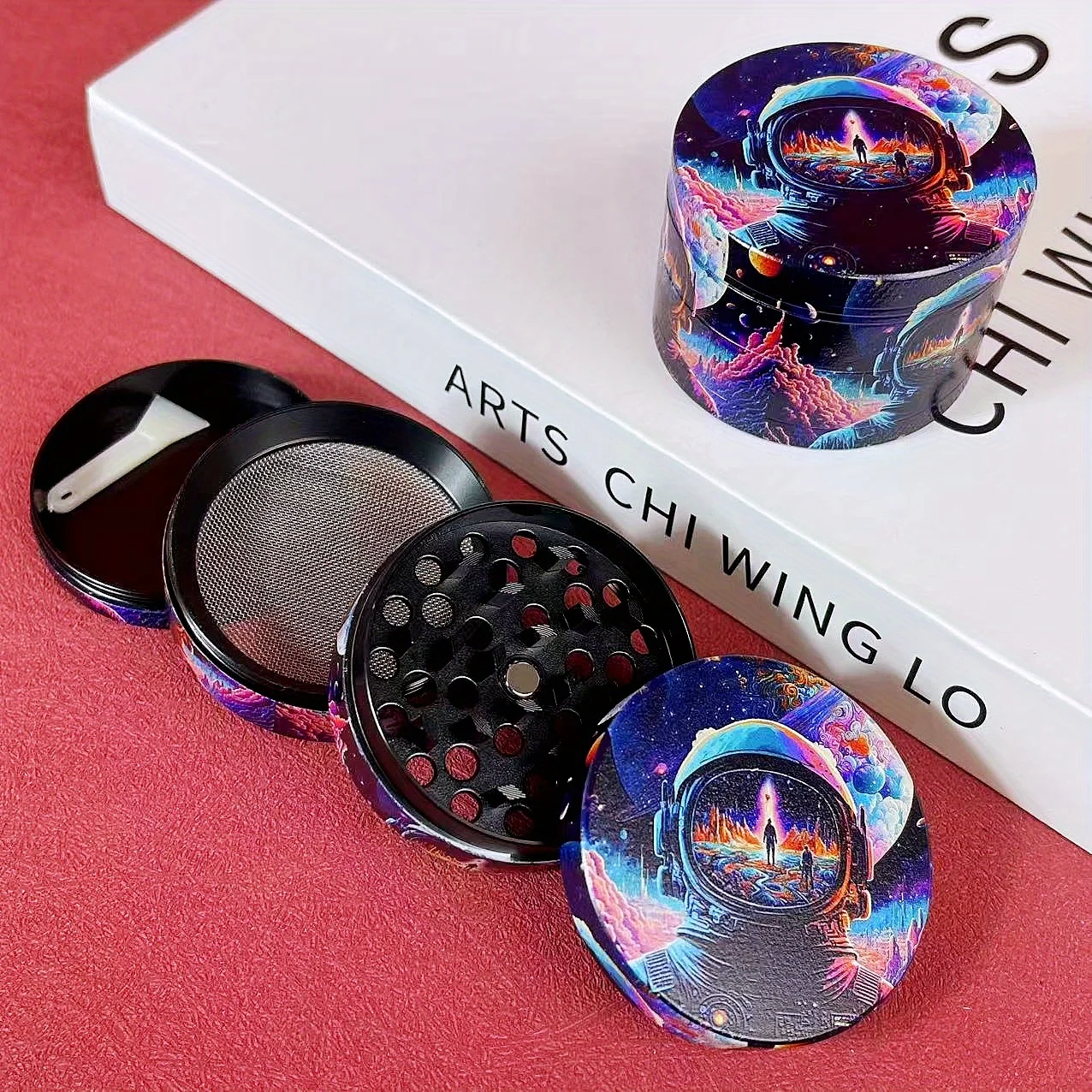 2 zoll Astronaut Kräutermühle Metall Pfeffer Mörtel Salz Mais Brecher Gewürzmühle Tabak Rohes Gras Mühle Zigarette Küche werkzeug Image