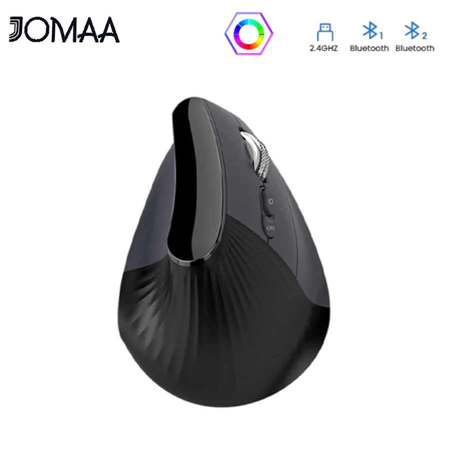 Vertikale kabellose Maus, Bluetooth-Maus mit Geschwindigkeitsrolle, ergonomisches Design für Komfort und reduzierte Handgelenksbelastung, für Zuhause, Büro Image