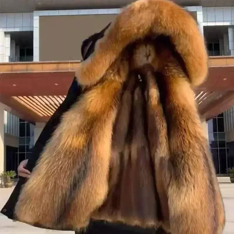 2024 New Casual Winter Men's Down Jacket Fox Fur Men's Coat Coat Men Clothing Coat Winter Jackets Mens Jacket Men Jacket