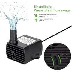3/5/10/15/25W EU220v US110V Submersible Water Pump for Water Gardens and Hydroponic Systems Aquarium Tabletop Fountains Pon