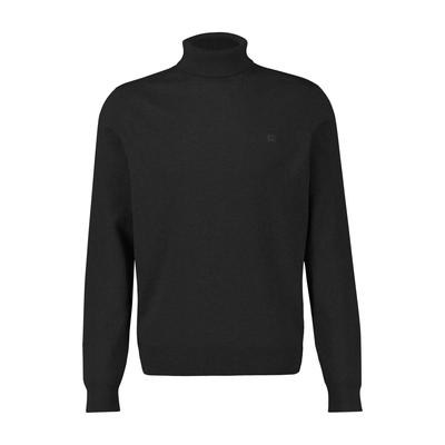 Rollkragenpullover LERROS "LERROS Herren Rollkragen-Strickpullover", Herren, Gr. M, schwarz, 100% Baumwolle, ohne Ausschnitt, Langarm, Pullover
