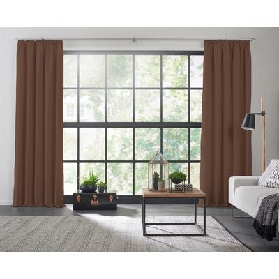Vorhang WIRTH "Dim out", braun, B:142cm H:195cm, Polyester, Gardinen, nach Maß Image