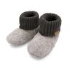 Hüttenschuhe MAXIMO, Kinder, Gr. 19/20, graumeliert, anthrazit, Obermaterial: 100% Wolle. Futter: 100% Polyacryl, meliert, mehrfarbig, casual, Schuhe, Lauflernschuhe, Wagenschuhe, Elastisches Bündchen