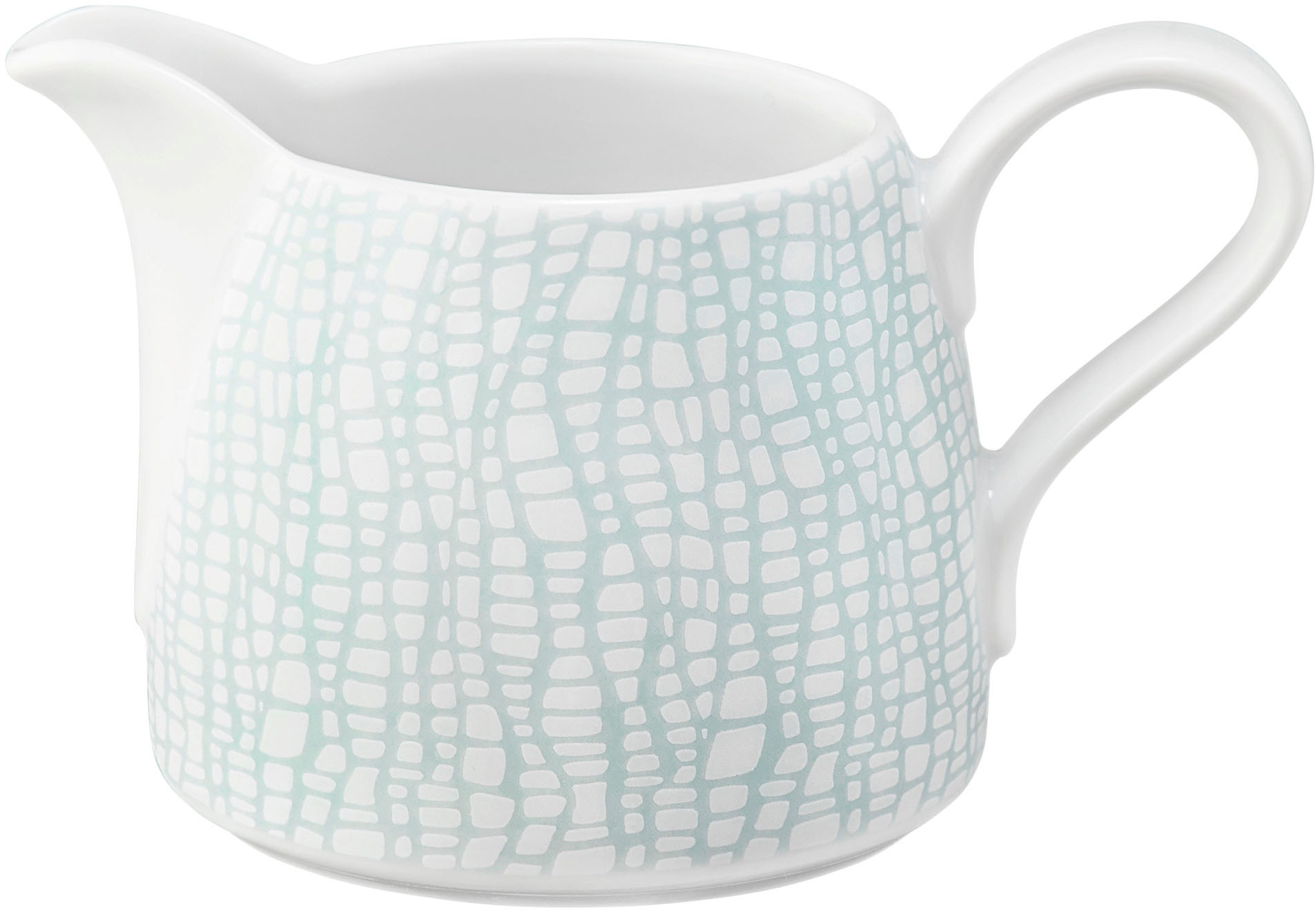 Milchkännchen SELTMANN WEIDEN "Life Fashion", grün (weiß, grün chic), B:8,5cm H:7,9cm Ø:12,9cm, Porzellan, Kannen, Fassungsvermögen 0,26 Liter