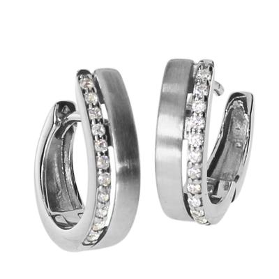 Paar Creolen OSTSEE-SCHMUCK "Ostsee-Schmuck Creole Luzie Creole Luzie", weiß, Ohrringe, Damen, 14 x 4,5mm, Silber 925 (Sterlingsilber) Image