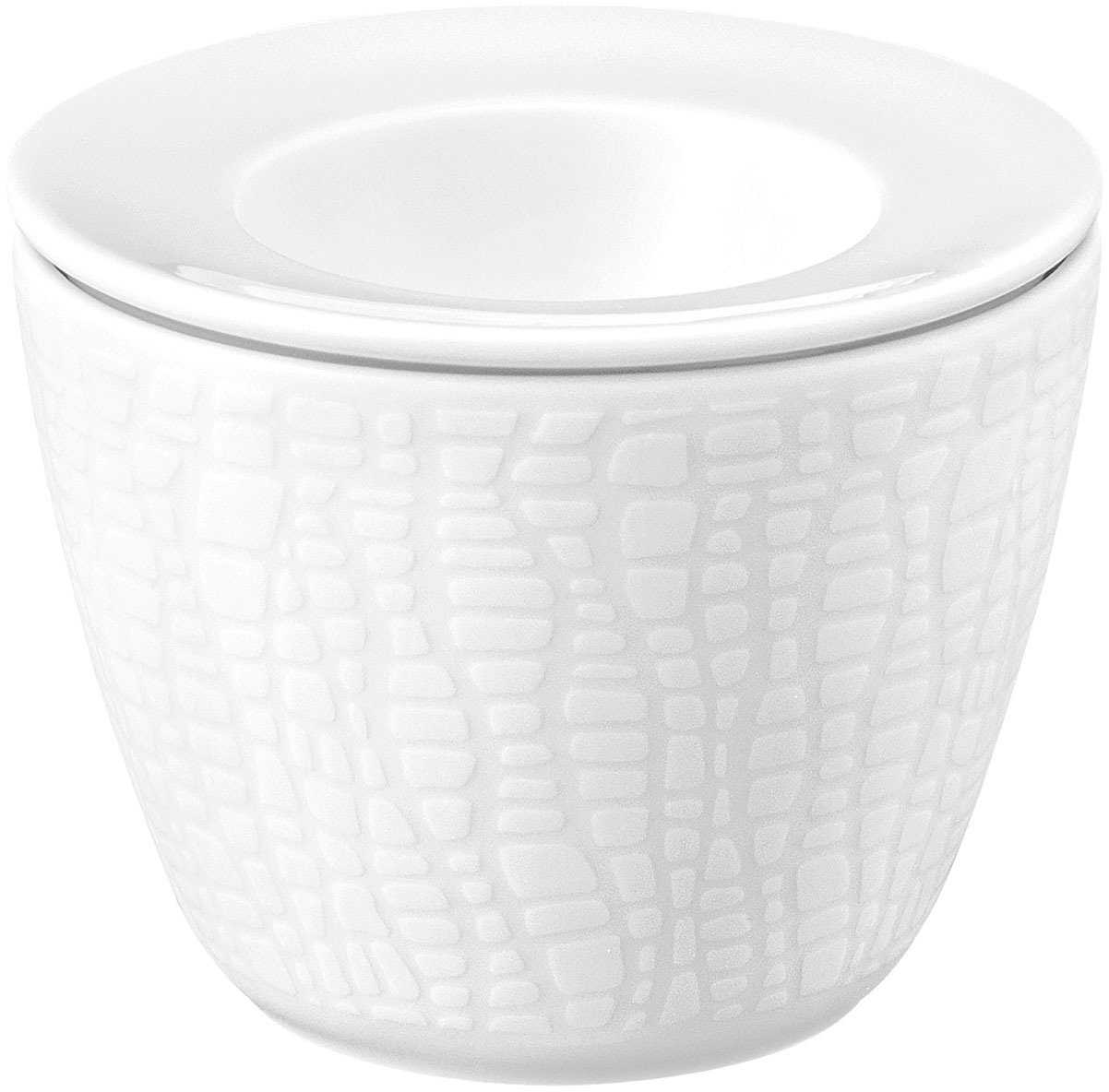 Eierbecher SELTMANN WEIDEN "Life Fashion, Snack and Egg, 2-teilig", weiß (luxury weiß, weiß), H:5,5cm Ø:6,8cm, Porzellan, Eierbecher, zwei Teile einzeln verwendbar Image