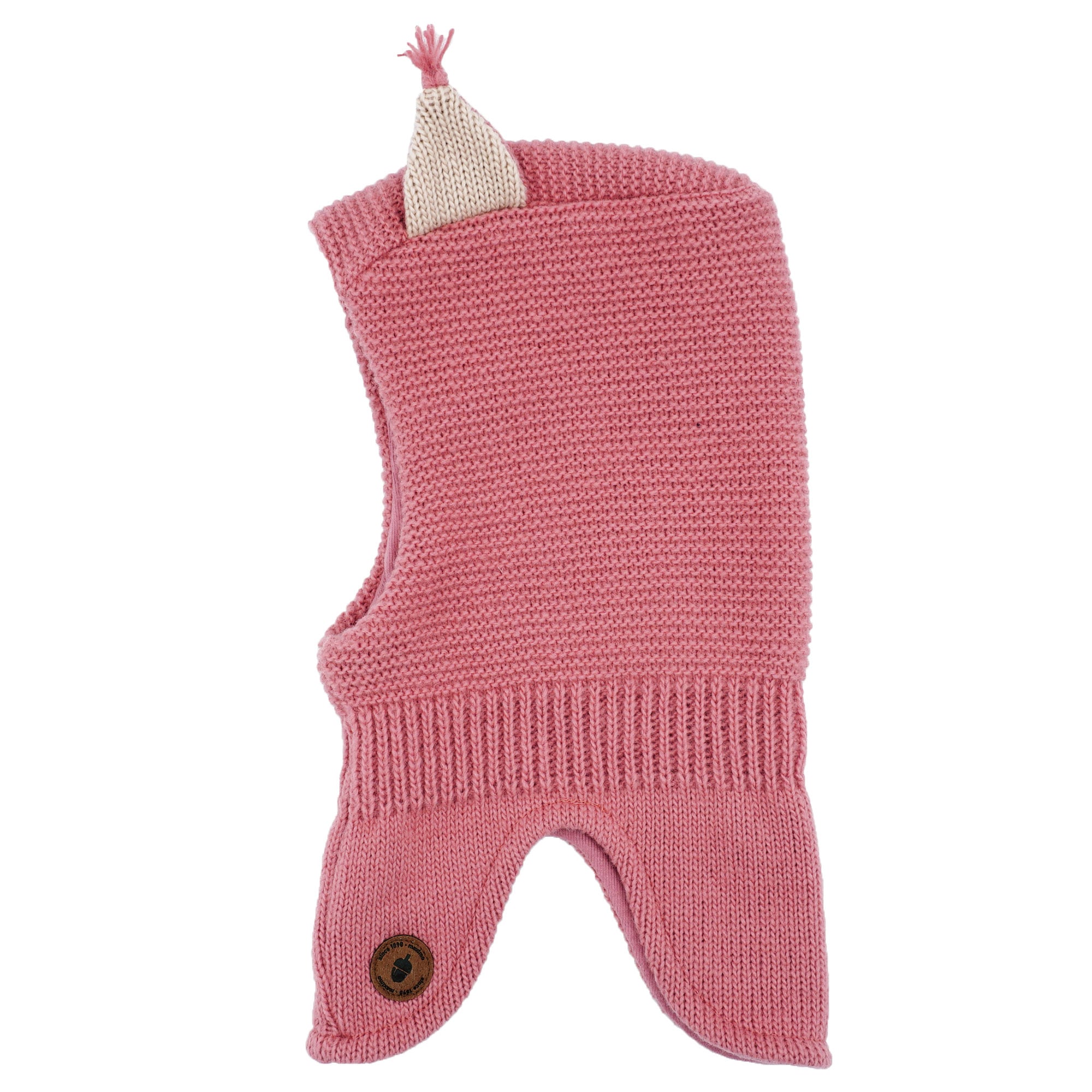 Schlupfmütze MAXIMO, Baby, Gr. 49, rosa (lachsrosa), Strick, Materialmix, mehrfarbig, casual, Mützen, Wollanteil, gestrickt, gefüttert, mit Öhrchen Image