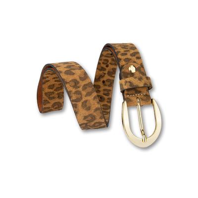 Ledergürtel BERND GÖTZ, Damen, Gr. 80, braun (cognac), Rindsleder, animal-print, modisch, Gürtel, mit Leopardenprint Image