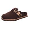 Pantoffel ROHDE "MERAN", Damen, Gr. 40, braun (dunkelbraun), Filz, meliert, casual, Schuhe, Hausschuh, Clog, Schlappen mit Klettriemchen