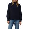 Strickpullover S.OLIVER, Damen, Gr. 42, blau (navy), Strick, Obermaterial: 60% Baumwolle, 40% Polyacryl, unifarben, Strukturmuster, casual, relaxed fit taillenbedeckt, ohne Ausschnitt, Langarm Rippbündchen, Pullover, mit Struktur