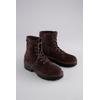 Schnürboots ANISTON SHOES, Damen, Gr. 39, braun (dunkelbraun), Velourslederimitat, modisch, Schuhe, Stiefelette, Schnürboots, Blockabsatz - NEUE KOLLEKTION