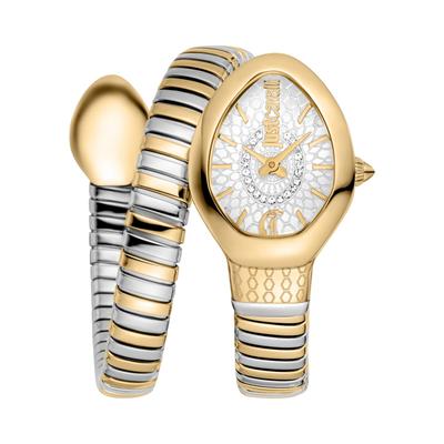 Quarzuhr JUST CAVALLI TIME "Eclisse", silberfarben, goldfarben, silberfarben, Armbanduhren, Damen, Armbanduhr, Damenuhr, Edelstahlarmband, analog, Kristallsteine Image