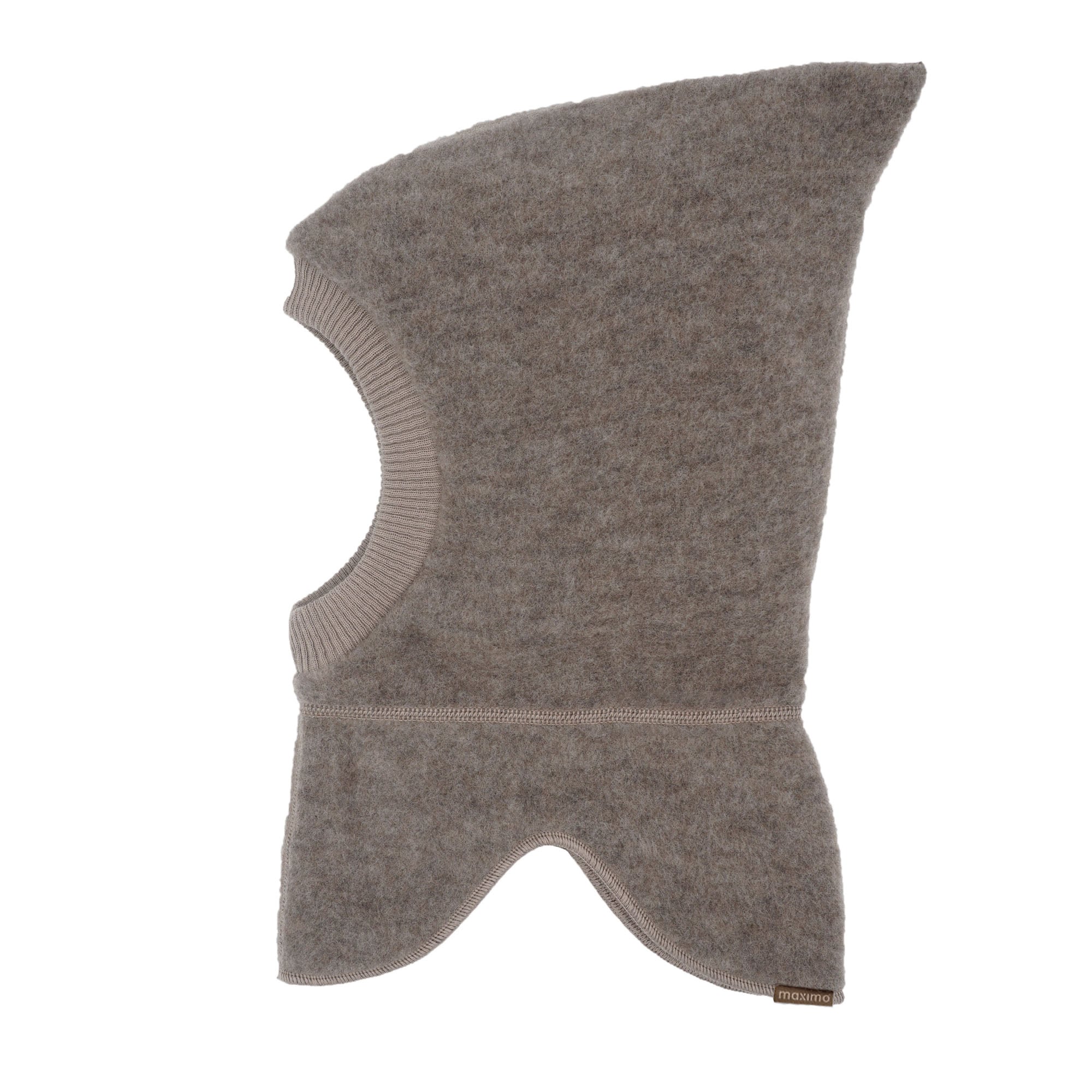Schlupfmütze MAXIMO, Baby, Gr. 47, braun (braunmeliert), Fleece, Baumwolle, meliert, unifarben, Casual, Mützen, Wolle, gefüttert, Rippstrickbündchen, mit Zipfel Image