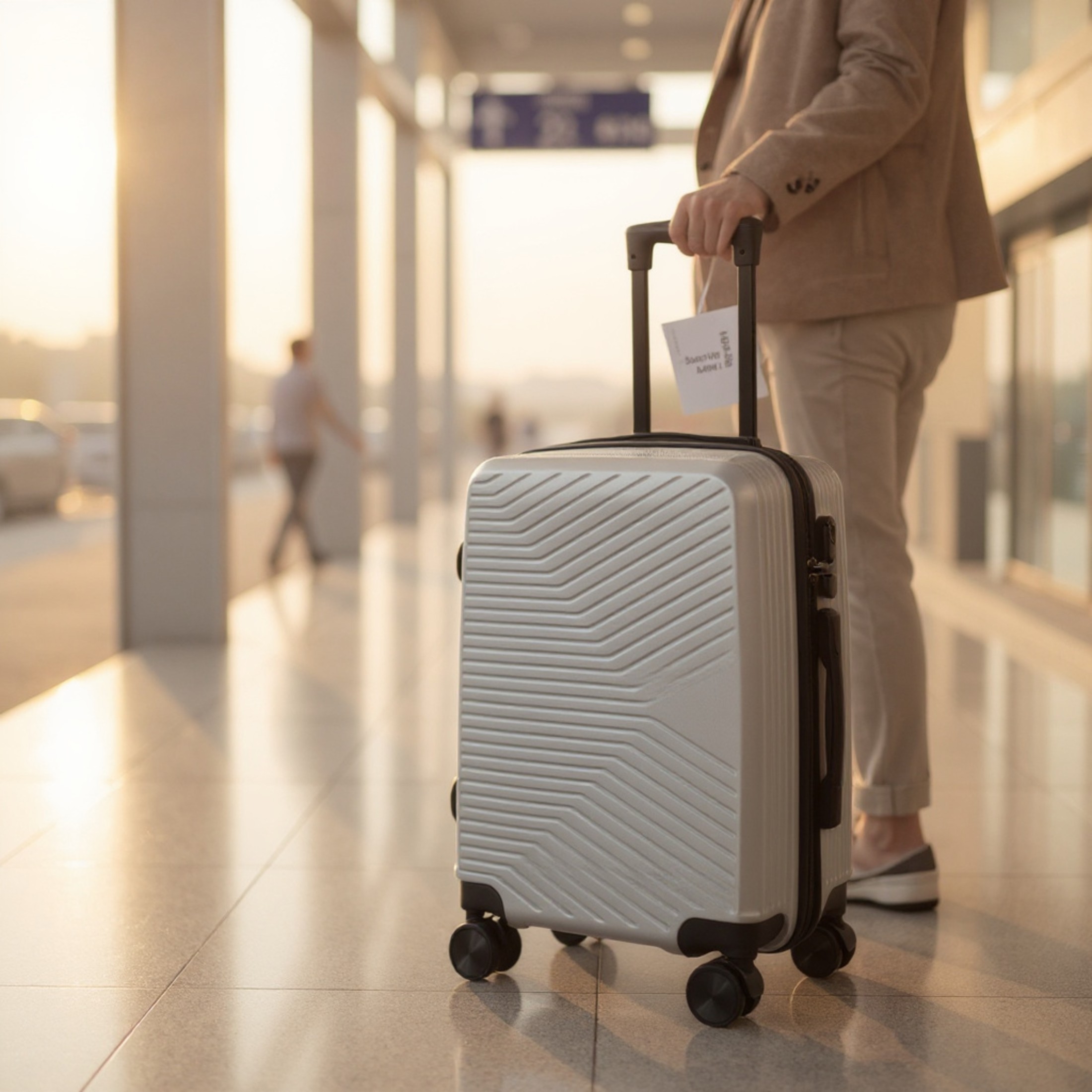 Hartschalen-Handgepäckkoffer, silberfarben, 48 x 37 x 20 cm, passend für Easyjet, Ryanair Image