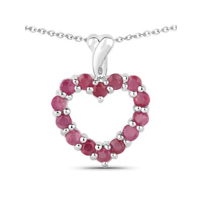 Vira Jewels Anhänger mit Kette 925 Sterling Silber rhodiniert Rubin Image