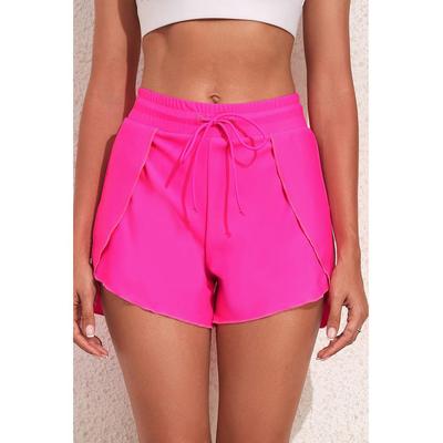Kordelzug in der Taille Hochelastische Badeshorts Image