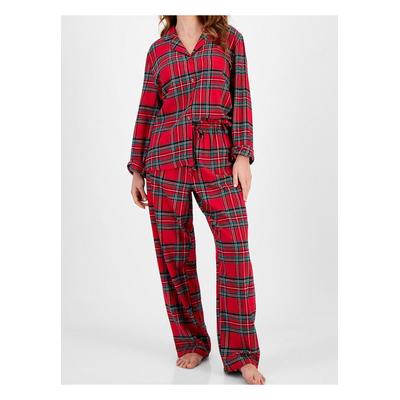 Kariertes Lounge-Set mit Kragen und Knopfleiste und Hose Image