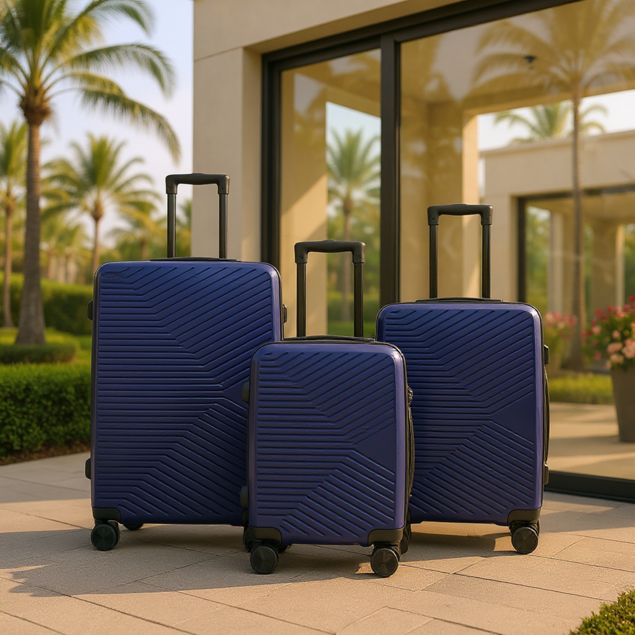 Hartschalenkoffer Marineblau Robuster 8-Rad-Handgepäckkoffer Image