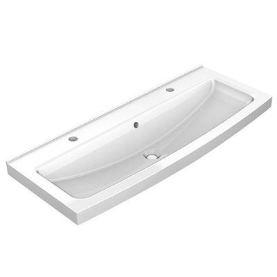 KWC Aquarotter Waschrinne, SOLX, MIRANIT, alpinweiß, 1200x170x480 mm, 2 Hahnlöcher, 203.0000.226 203.0000.226 Image