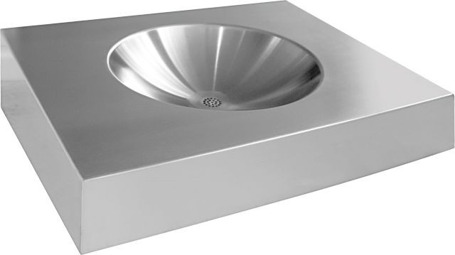 KWC Aquarotter Einzelwaschtisch, ANIMA, Edelstahl, 500x160x500 mm, ohne Hahnloch, 2000056724 2000056724