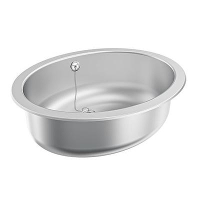 KWC Aquarotter Ovalbecken, RONDO, Edelstahl, sdm, 510x155x390 mm, Ül., Ab-u.Überlaufgarn., 360000975 3600009756 Image