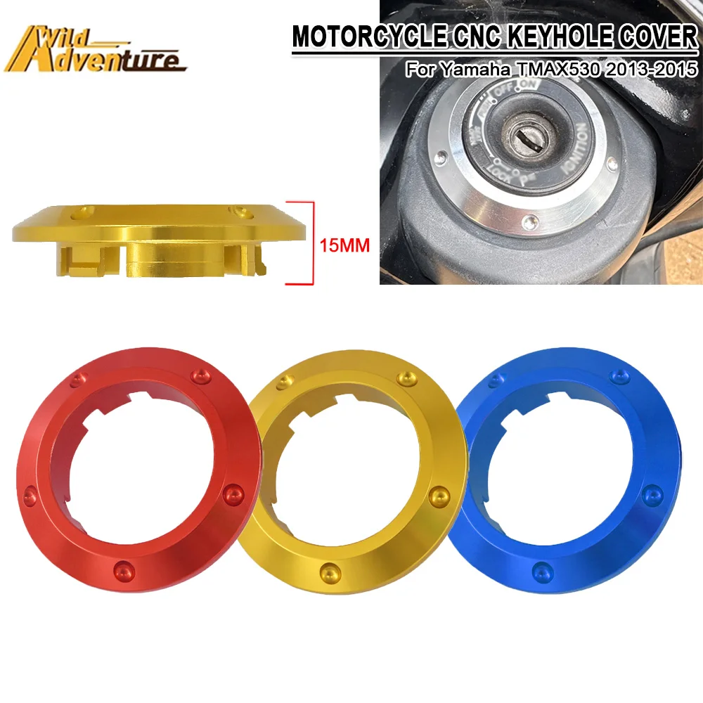 CNC Aluminium Motorrad Zündschloss Abdeckung Ring Für Yamaha TMAX 530 T-MAX 530 2013 2014 2015 Dekorative Ring Schlüssel Zubehör Image