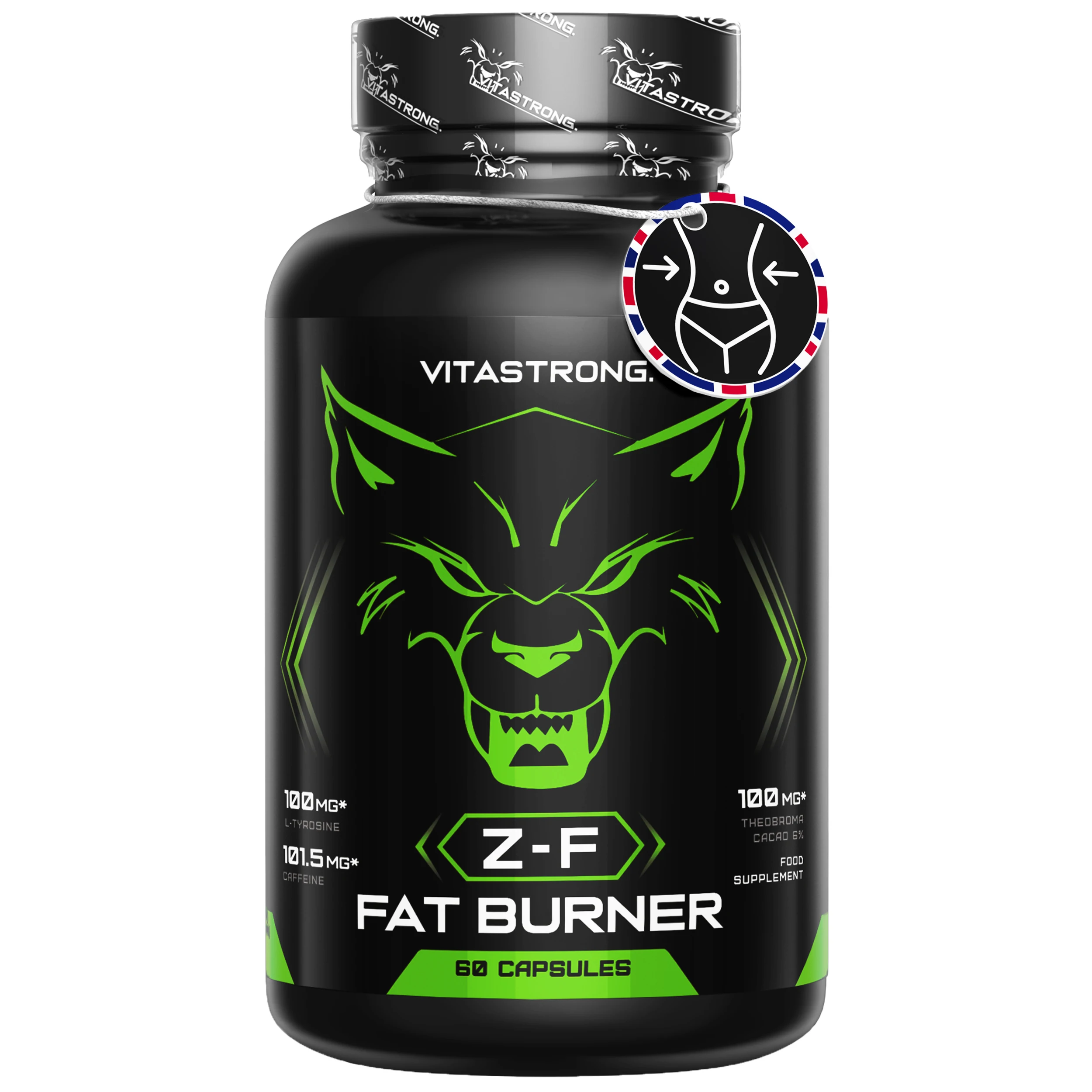 Fatburner Z-F Vitastrag-Schlankheitskapseln, Fatburn-Ergänzung für Männer und Frauen, Rhodiola Rosea, Chrompicolinat, Koffein, Chili, Jod, Vitamin B3 Pure Niacin Image