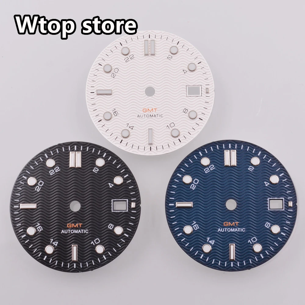 NH35 31mm Weiß/Dunkelblau/Schwarz Sterile Zifferblatt Uhr Grün Leuchtende Fit NH35 NH36 Bewegung Zubehör Uhr teile Image