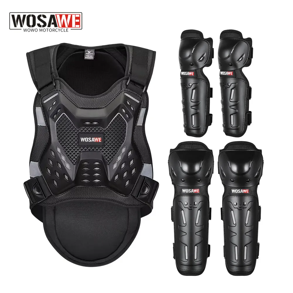 WOSAWE Herren Motorrad Reitrüstung Anzug Atmungsaktive Motocross Weste Anti-Auswirkungen Anti-Fall Motorrad MTB Rüstung Weste Image