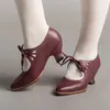 Frühling Neue Spitz Flach Mund Ausschnitt Stiletto Ferse Lace-Up frauen Casual Schuhe Mode Einzelnen Schuhe Plus größe High Heels