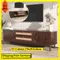 Meuble TV Comanlai avec 2 tiroirs et 2 portes, meuble de rangement pour salon, supports TV en rotin, 170x39,5x46cm