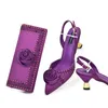Neues Design, nigerianische Hochzeit, passende Schuhe und Tasche, verziert mit Diamanten, luxuriöses, elegantes Schuh- und Taschenset für Party bei Frauen