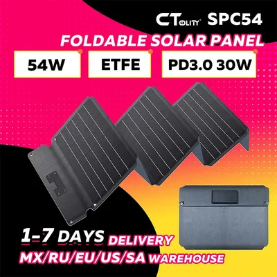 CTOLITY 54W tragbares Solarpanel 20,5V faltbares Solarladegerät für Power Bank Telefon Laptop für Camping Wandern RV Trip Phone