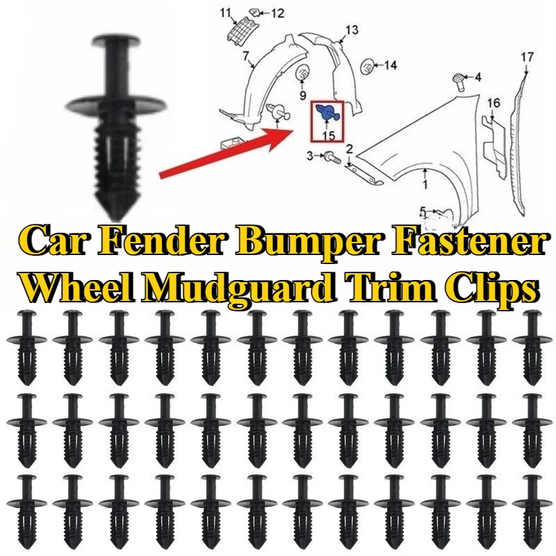 Auto Kotflügel Stoßstange Verschluss Rad Kotflügel Trim Clips Für Mercedes-Benz BMW Feste Klemme Grille Niet Automotive Zubehör Image