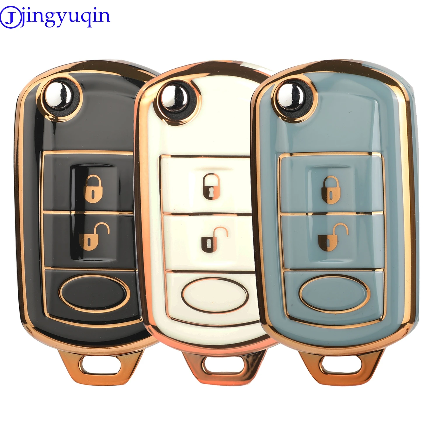 Jingyuqin Ankunft TPU Auto Schlüssel Shell Fall Fob Für Land Rover Range Rover Sport LR3 Entdeckung 3 Tasten Klapp Flid schlüssel Image