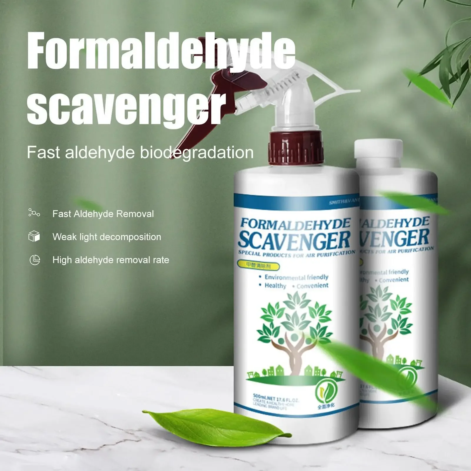 500 ml Formaldehyd-Entfernungsspray, starke Tiefenaldehyd-Entfernung, effektiv geruchlos, Eliminator, Deodorant-Reiniger für den Haushalt Image